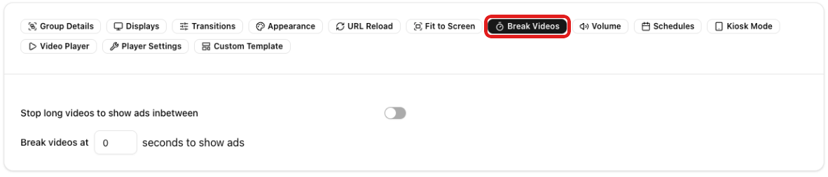 Break Videos section